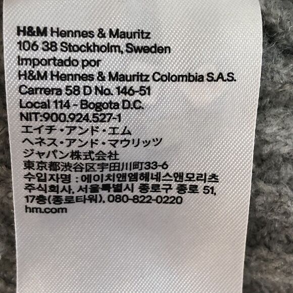 H&M Women’s Ribbed Open Front Cardigan Oversized Wool Blend Gray Size Small - Picture 15 of 16